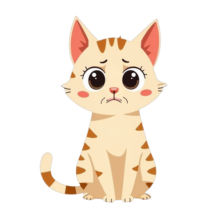Pixel, a pale spotted cat crouched low with a grumpy glare
